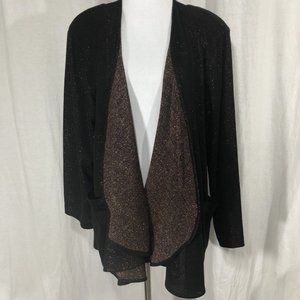 Fergusons Beverly Hills Cardigan  Sweater Draped Front‎ Copper Sparkle 1980 M/L